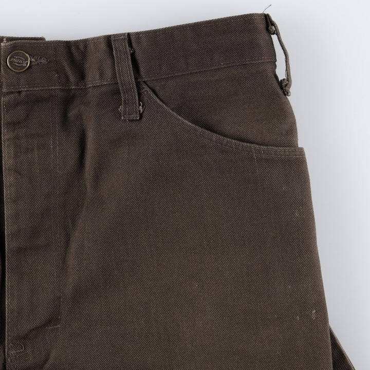 70s-80'S Dickies work pants, flare pants, made in USA, men's size W35 equivalent, vintage. polyester brown type Vintage Second Hand