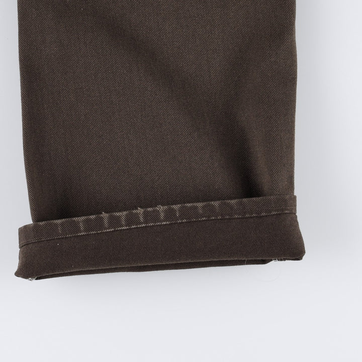 70s-80'S Dickies work pants, flare pants, made in USA, men's size W35 equivalent, vintage. polyester brown type Vintage Second Hand