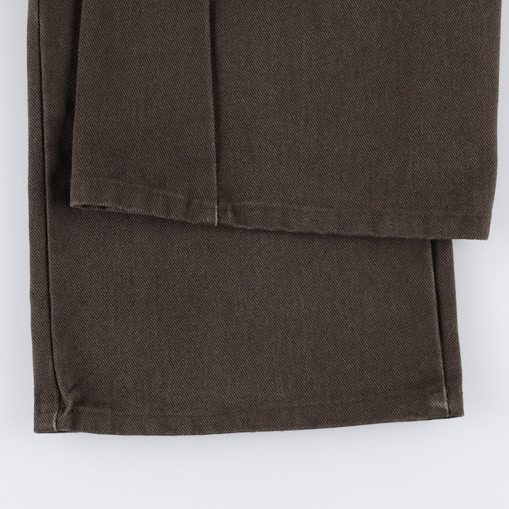 70s-80'S Dickies work pants, flare pants, made in USA, men's size W35 equivalent, vintage. polyester brown type Vintage Second Hand