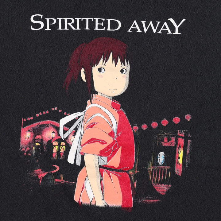 SPIRITED AWAY Spirited Away Character Print T-Shirt Men's M size unclear black type Vintage Second Hand