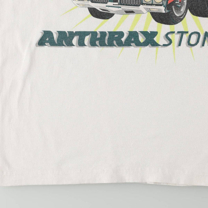 Anthrax Ringer T-shirt, Men's Size M (approx.) unclear white type Vintage Second Hand