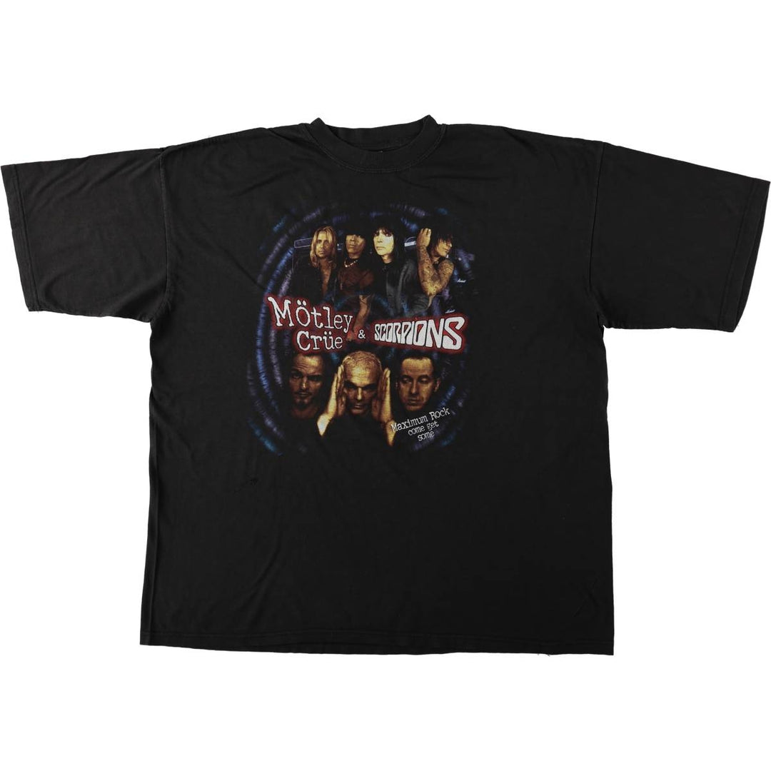 MOTLEY CRUE band t-shirt, men's size XXL equivalent. cotton black type Vintage Second Hand