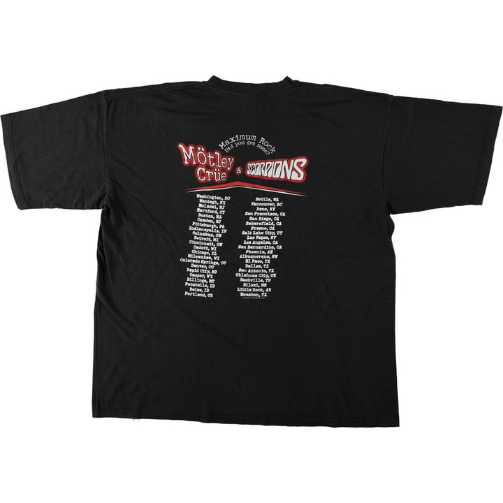 MOTLEY CRUE band t-shirt, men's size XXL equivalent. cotton black type Vintage Second Hand