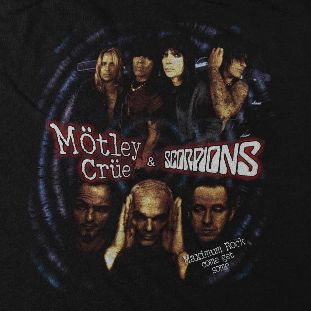 MOTLEY CRUE band t-shirt, men's size XXL equivalent. cotton black type Vintage Second Hand