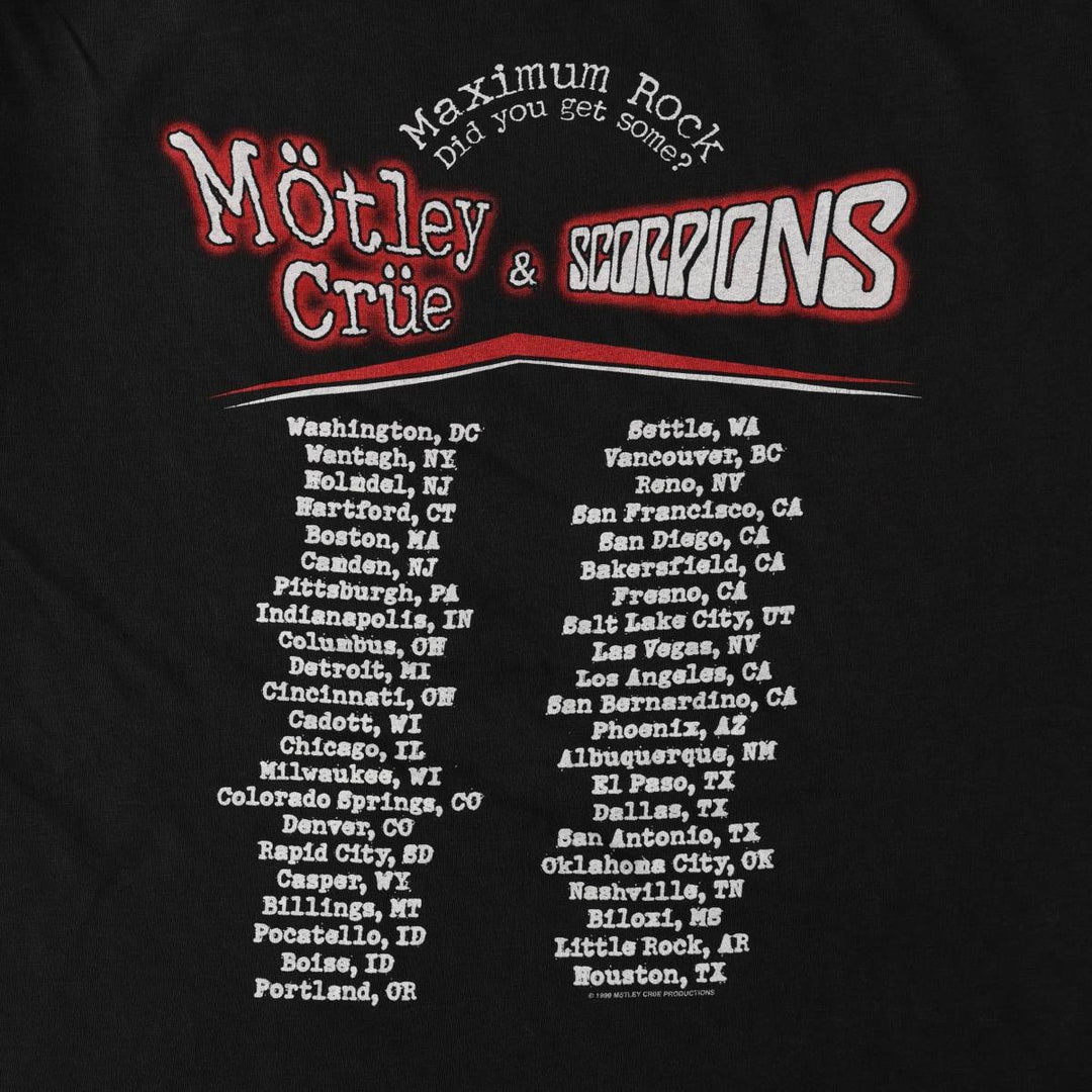 MOTLEY CRUE band t-shirt, men's size XXL equivalent. cotton black type Vintage Second Hand