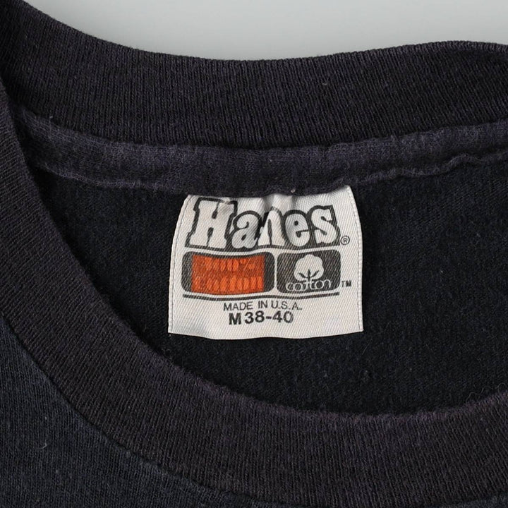 80'S Hanes Band T-Shirt, Made in USA, Men's Size M (approx.) cotton black type Vintage Second Hand