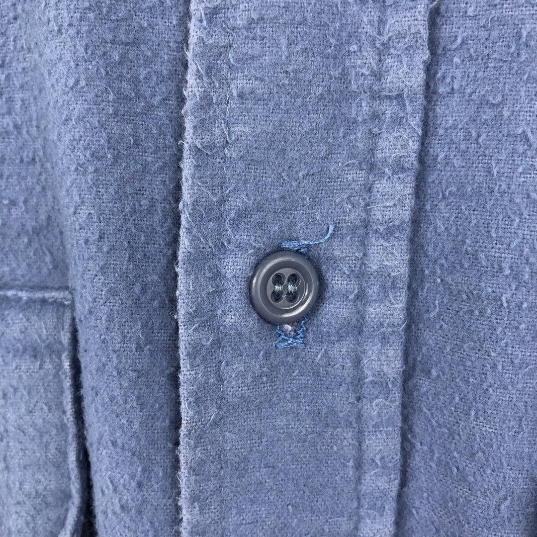 70s-80'S Five Brother Long Sleeve Chamois Cloth Shirt Made in USA Men's Size L Vintage unclear Blue type light blue Vintage Second Hand