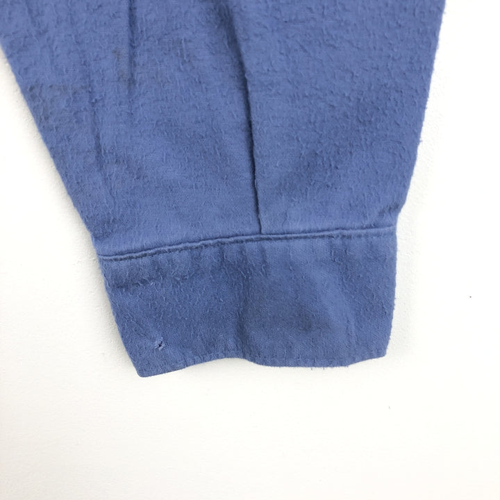 70s-80'S Five Brother Long Sleeve Chamois Cloth Shirt Made in USA Men's Size L Vintage unclear Blue type light blue Vintage Second Hand