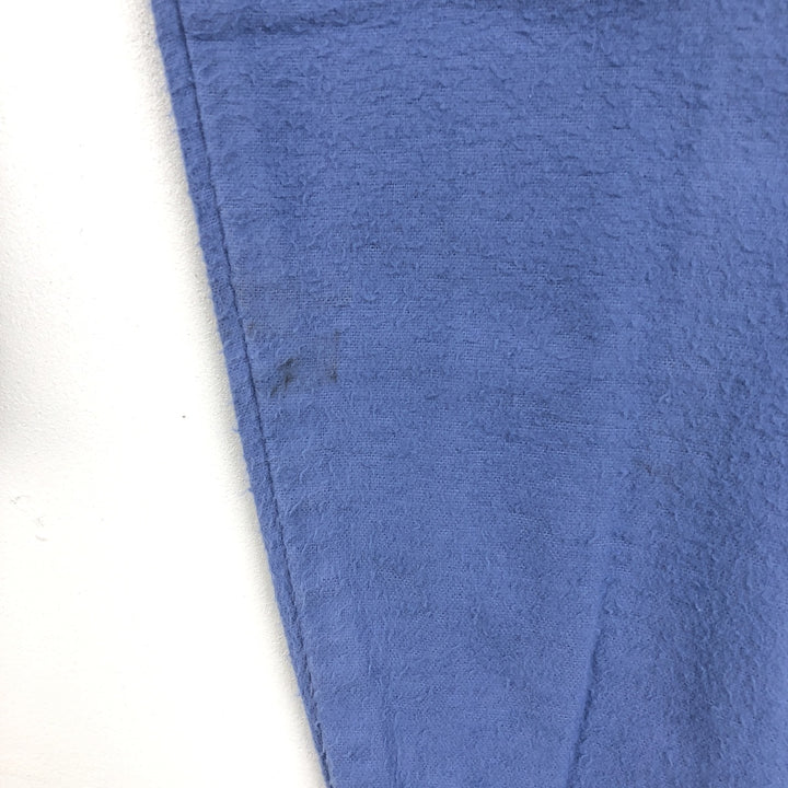 70s-80'S Five Brother Long Sleeve Chamois Cloth Shirt Made in USA Men's Size L Vintage unclear Blue type light blue Vintage Second Hand