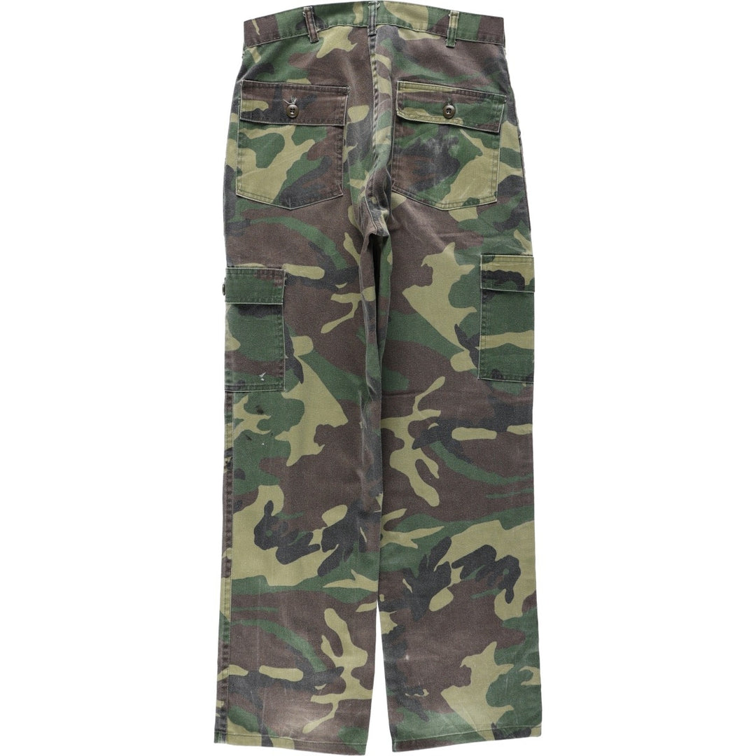 Civilian-made camouflage pattern woodland camo military cargo pants, made in USA, men's size W32 equivalent, vintage. unclear Khaki type Vintage Second Hand
