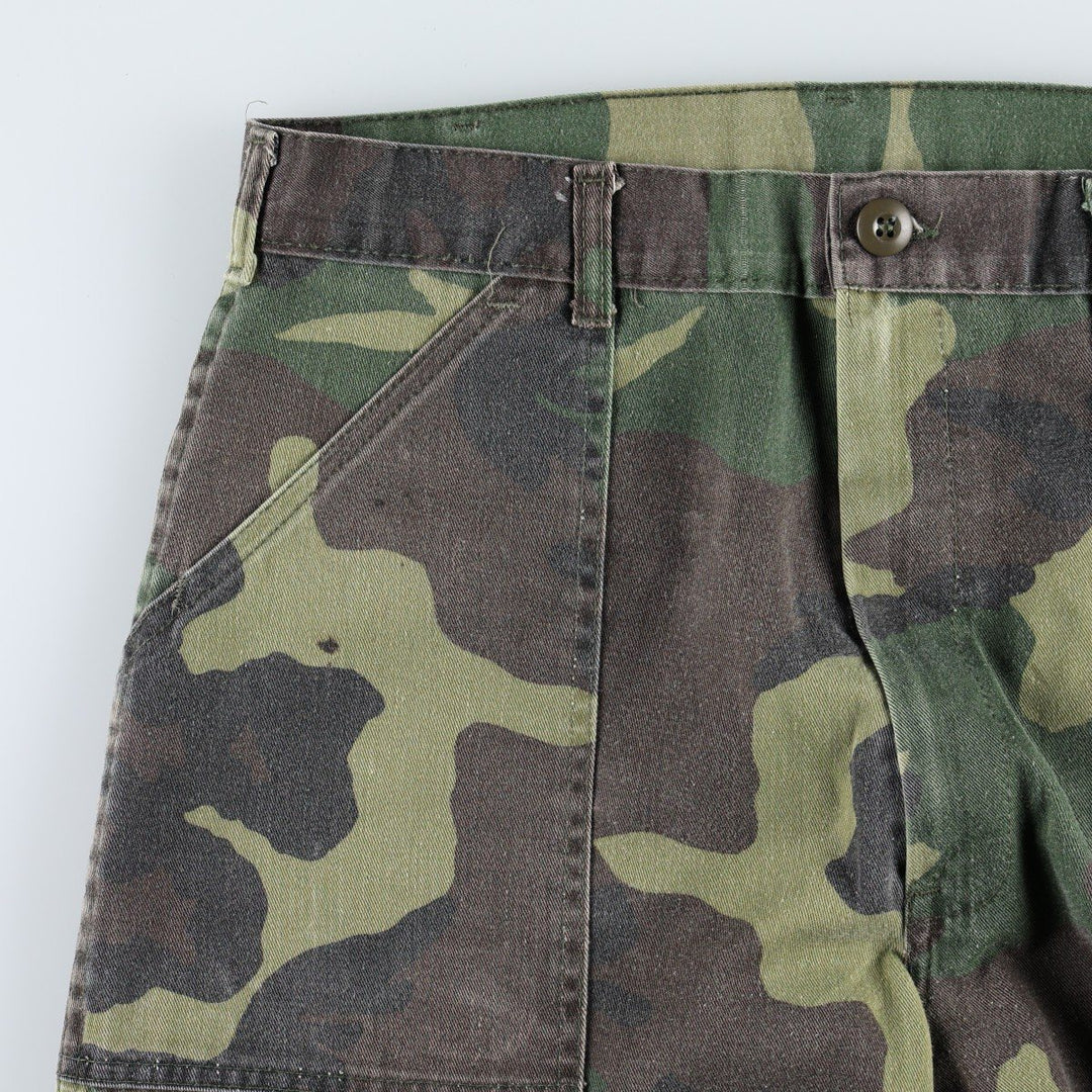 Civilian-made camouflage pattern woodland camo military cargo pants, made in USA, men's size W32 equivalent, vintage. unclear Khaki type Vintage Second Hand