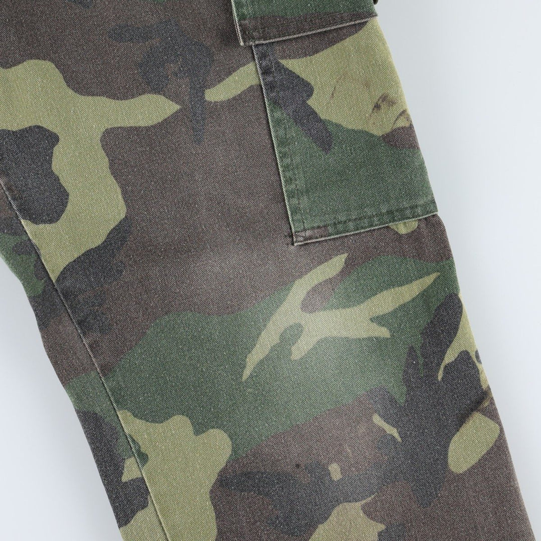 Civilian-made camouflage pattern woodland camo military cargo pants, made in USA, men's size W32 equivalent, vintage. unclear Khaki type Vintage Second Hand