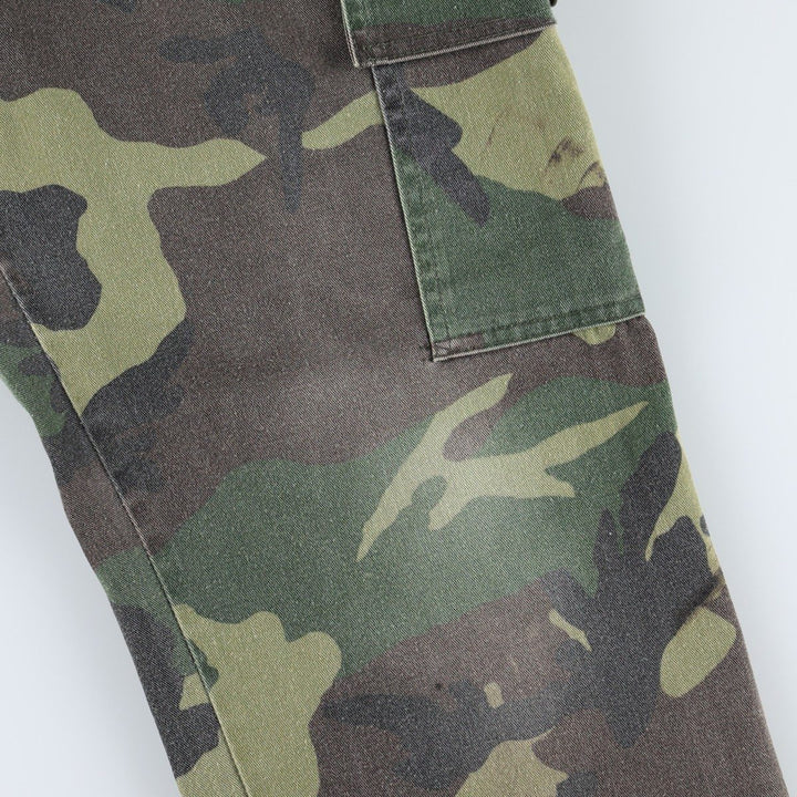 Civilian-made camouflage pattern woodland camo military cargo pants, made in USA, men's size W32 equivalent, vintage. unclear Khaki type Vintage Second Hand