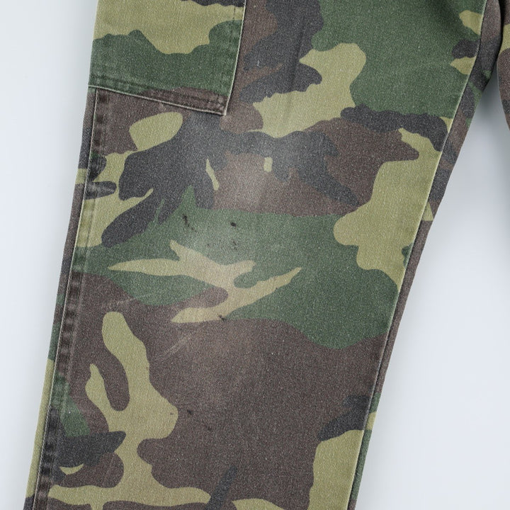 Civilian-made camouflage pattern woodland camo military cargo pants, made in USA, men's size W32 equivalent, vintage. unclear Khaki type Vintage Second Hand