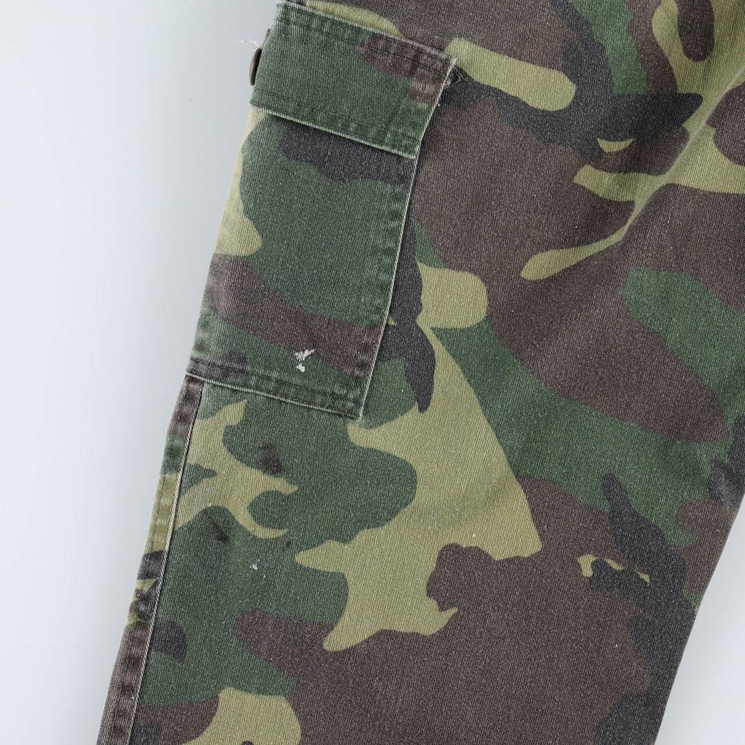 Civilian-made camouflage pattern woodland camo military cargo pants, made in USA, men's size W32 equivalent, vintage. unclear Khaki type Vintage Second Hand