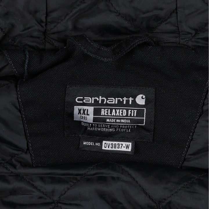 Carhartt Relaxed Fit Padded Hooded Duck Vest, Women's XXL (approx.) cotton black type Vintage Second Hand