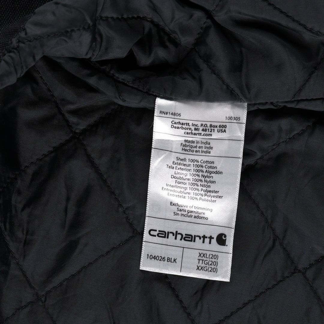 Carhartt Relaxed Fit Padded Hooded Duck Vest, Women's XXL (approx.) cotton black type Vintage Second Hand