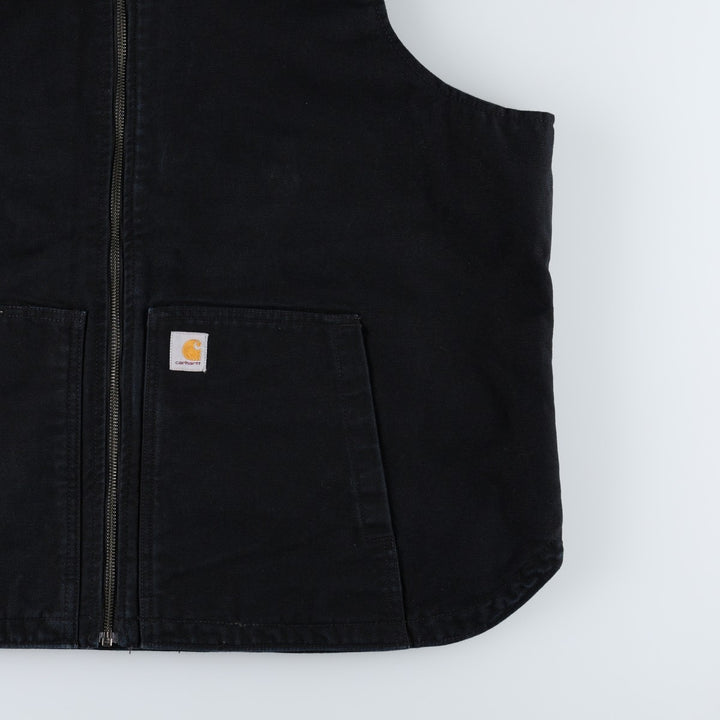 Carhartt Relaxed Fit Padded Hooded Duck Vest, Women's XXL (approx.) cotton black type Vintage Second Hand