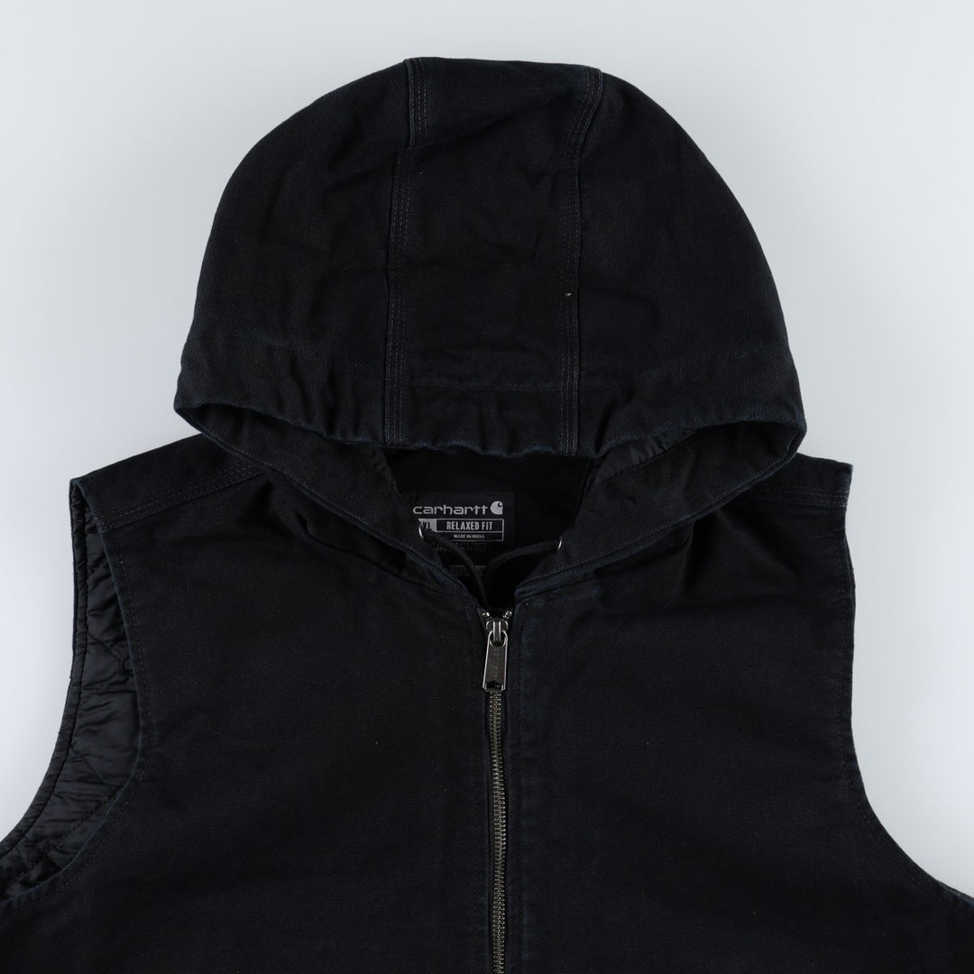 Carhartt Relaxed Fit Padded Hooded Duck Vest, Women's XXL (approx.) cotton black type Vintage Second Hand
