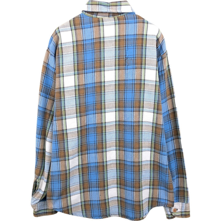Big Mac JCPenney Check Pattern Long-Sleeve Flannel Check Shirt, Made in USA, Men's Size M cotton Blue type light blue Vintage Second Hand