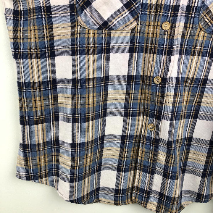 70'S Big Mac JCPenney Long-Sleeve Flannel Check Shirt, Men's Size L (Equivalent), Vintage cotton blue type Vintage Second Hand