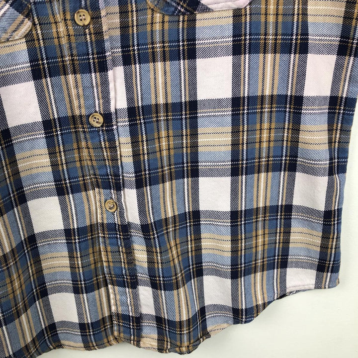 70'S Big Mac JCPenney Long-Sleeve Flannel Check Shirt, Men's Size L (Equivalent), Vintage cotton blue type Vintage Second Hand
