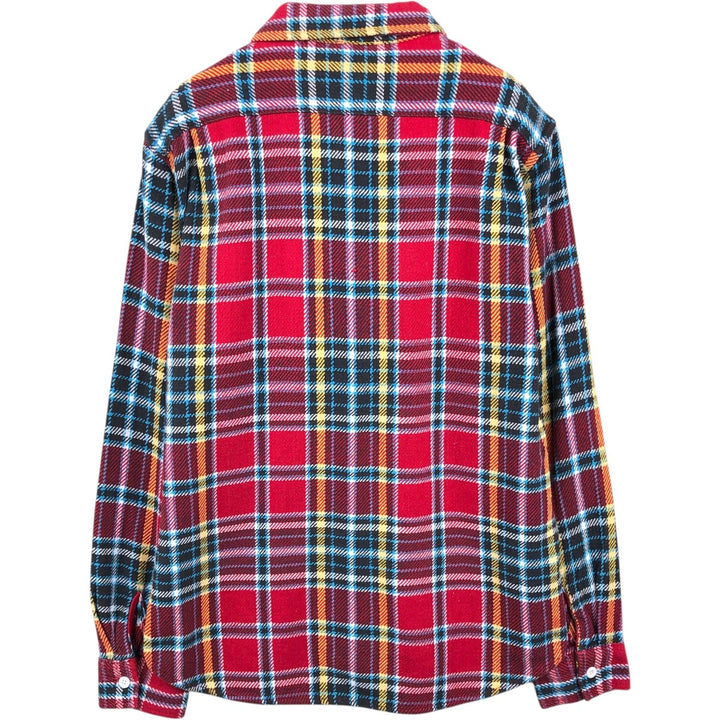70s-80'S Five Brother Long-Sleeve Heavy Flannel Check Shirt, Men's Size L (approx.) unclear red type Vintage Second Hand