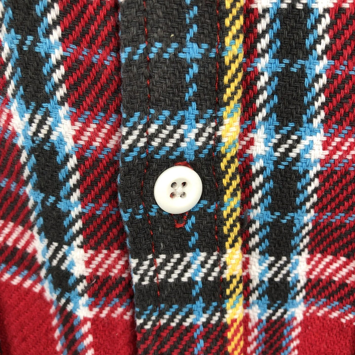 70s-80'S Five Brother Long-Sleeve Heavy Flannel Check Shirt, Men's Size L (approx.) unclear red type Vintage Second Hand