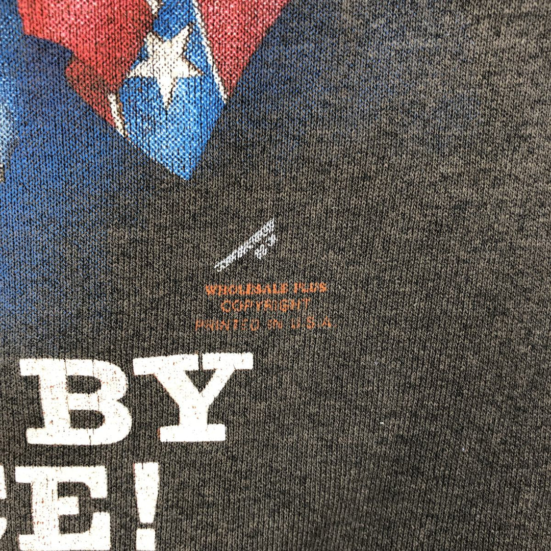 80'S Screen Stars American flag print sweatshirt, made in USA, men's size L equivalent. cotton brown type Vintage Second Hand
