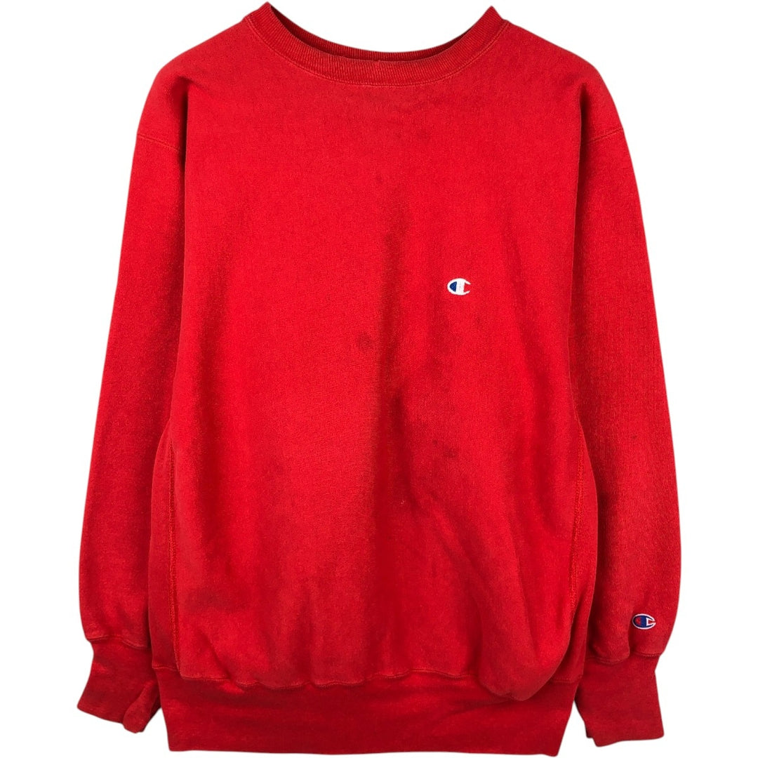 90'S Champion Reverse Weave Embroidered Tag One Point Logo Sweatshirt Trainer Made in USA Men's XL cotton red type Vintage Second Hand