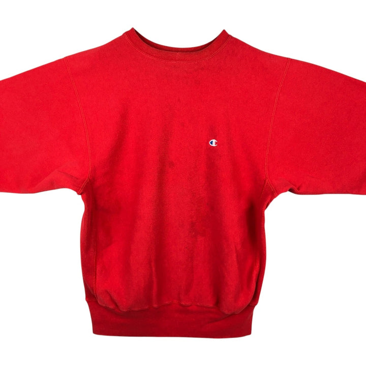 90'S Champion Reverse Weave Embroidered Tag One Point Logo Sweatshirt Trainer Made in USA Men's XL cotton red type Vintage Second Hand