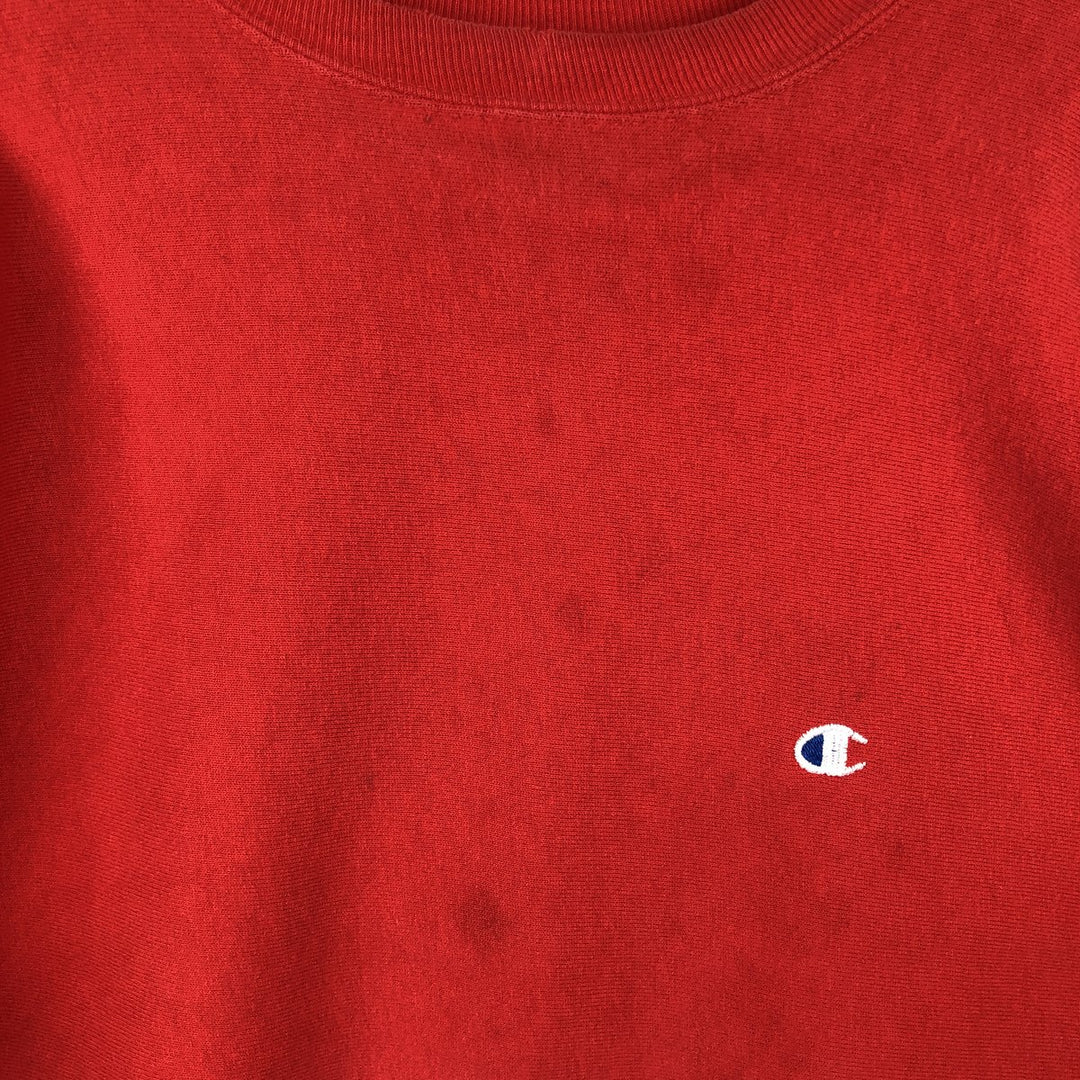 90'S Champion Reverse Weave Embroidered Tag One Point Logo Sweatshirt Trainer Made in USA Men's XL cotton red type Vintage Second Hand