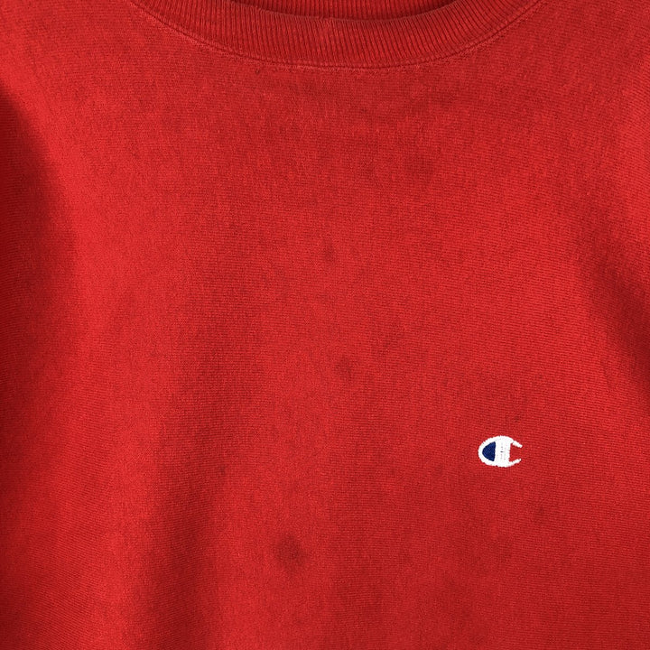 90'S Champion Reverse Weave Embroidered Tag One Point Logo Sweatshirt Trainer Made in USA Men's XL cotton red type Vintage Second Hand