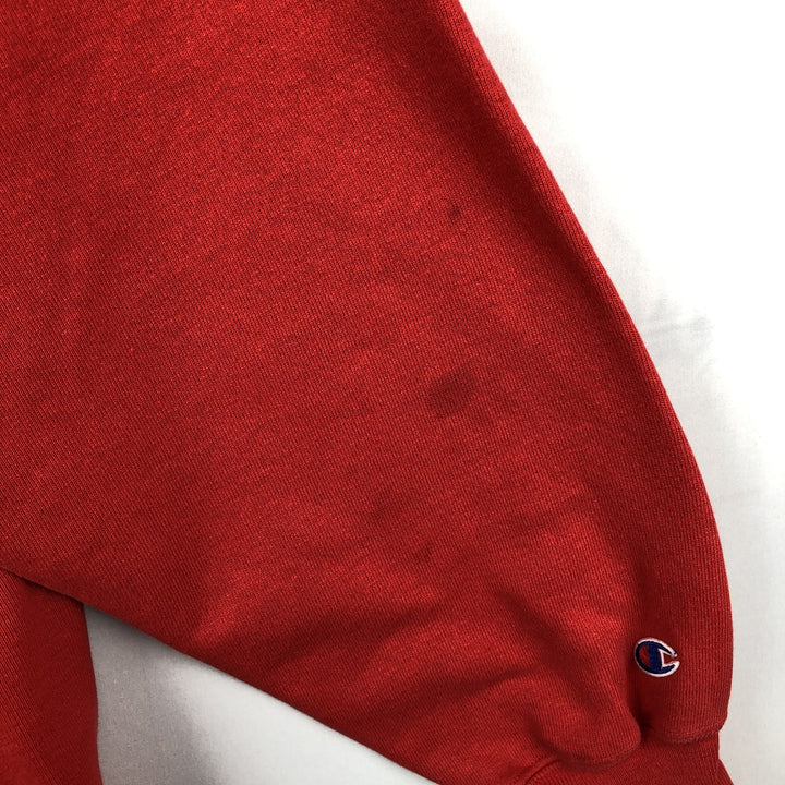 90'S Champion Reverse Weave Embroidered Tag One Point Logo Sweatshirt Trainer Made in USA Men's XL cotton red type Vintage Second Hand