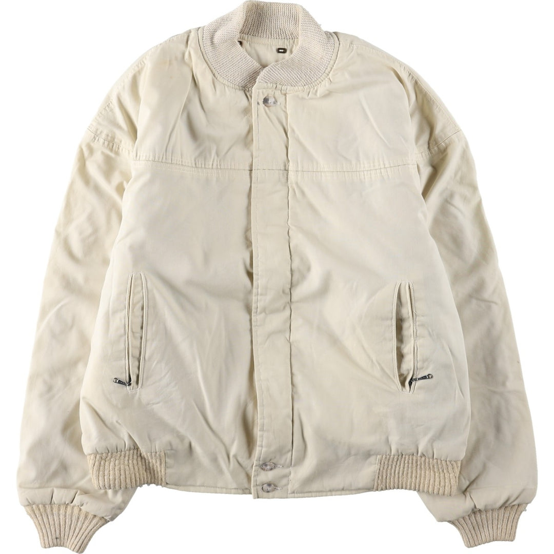 1980'S Catalina Varsity Padded Derby Jacket, Cup Shoulder Jacket, Made in USA, Men's Size L (Equivalent), Vintage unclear unbleached Vintage Second Hand