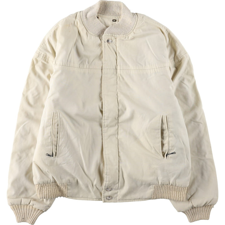 1980'S Catalina Varsity Padded Derby Jacket, Cup Shoulder Jacket, Made in USA, Men's Size L (Equivalent), Vintage unclear unbleached Vintage Second Hand