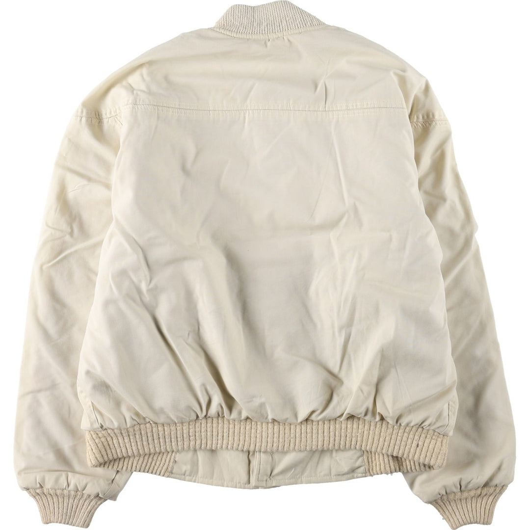 1980'S Catalina Varsity Padded Derby Jacket, Cup Shoulder Jacket, Made in USA, Men's Size L (Equivalent), Vintage unclear unbleached Vintage Second Hand