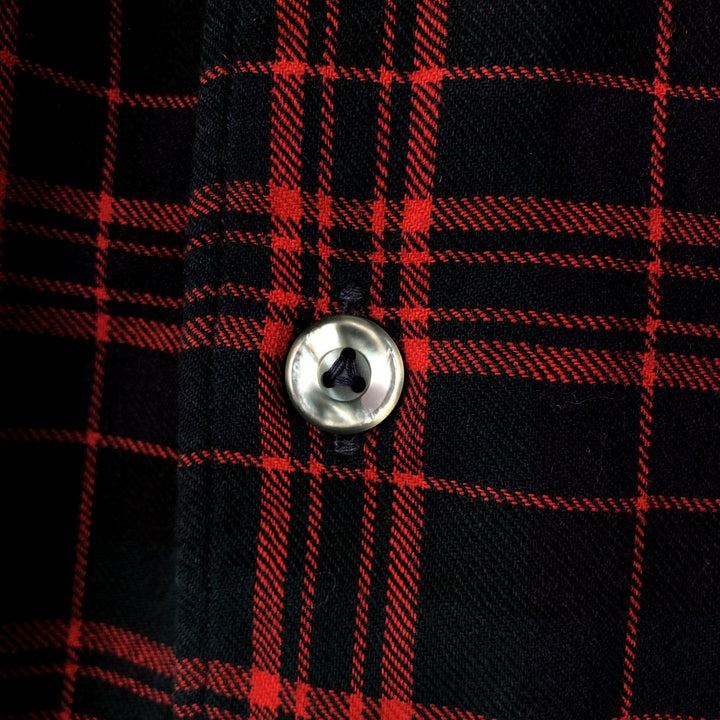 1960s-1970'S Abercrombie & Fitch Long-Sleeve Light Flannel Check Shirt, Made in England, Men's Size M (Equivalent), Vintage unclear red type Vintage Second Hand