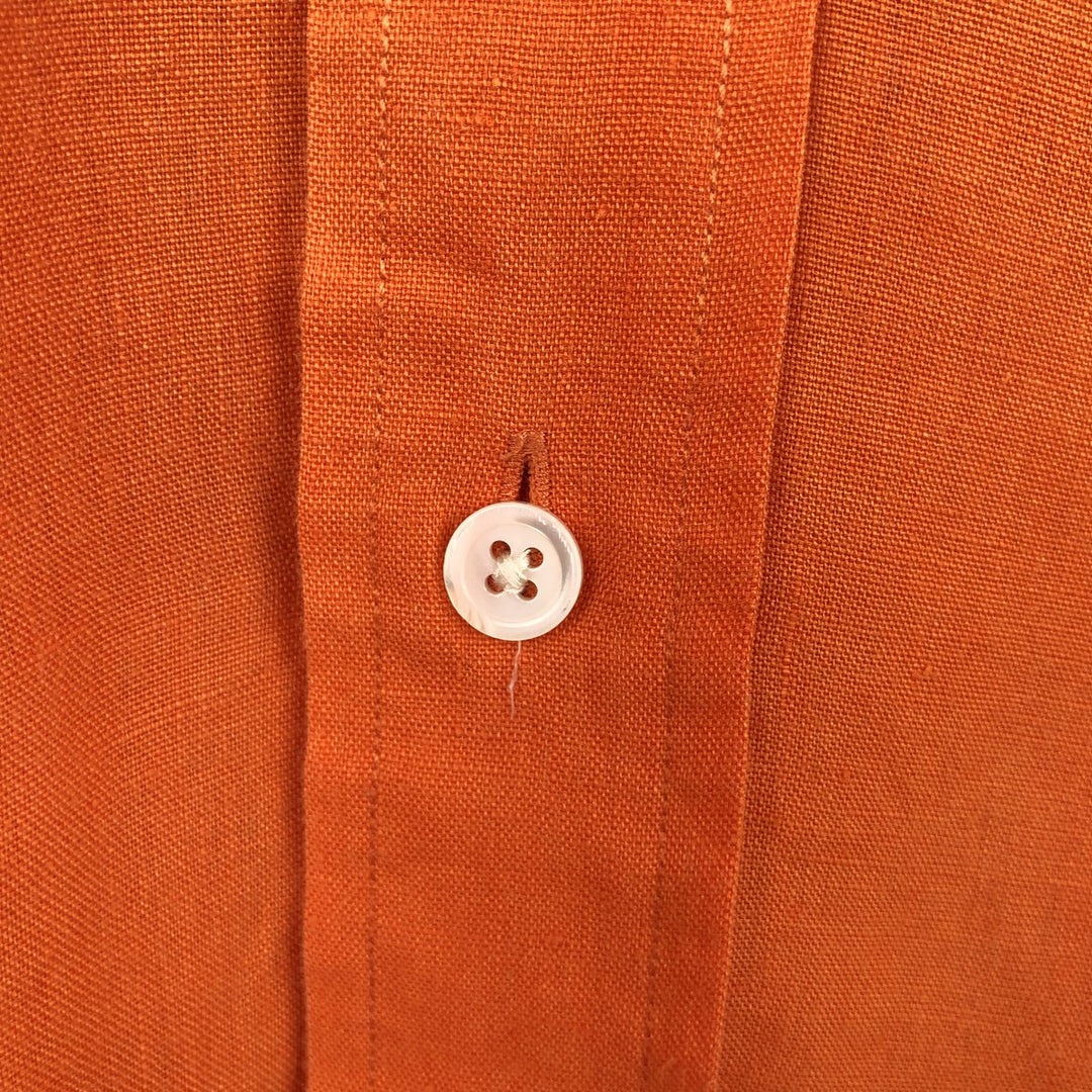 Ralph Lauren BLAKE long sleeve linen button down shirt, men's size L linen orange type Vintage Second Hand