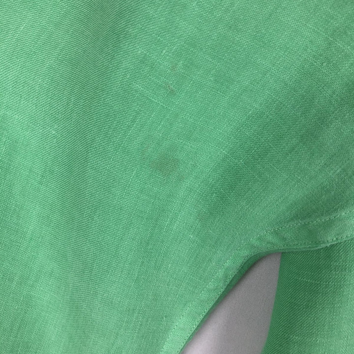 Ralph Lauren long-sleeved linen shirt, men's size S (approx.) linen Mint green Vintage Second Hand