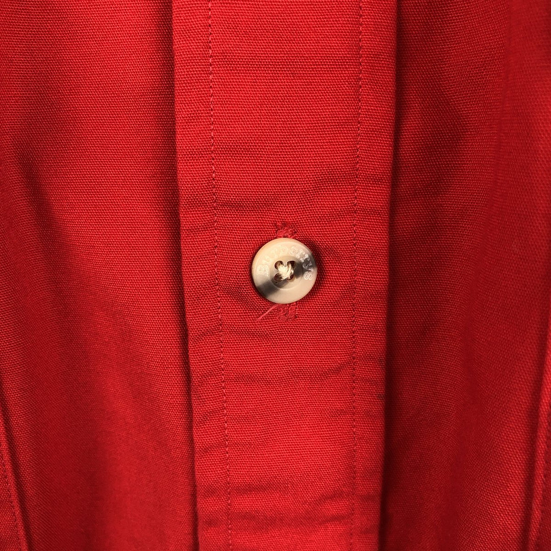 ~90'S Burberry's Long-Sleeve Hunting Shirt, Made in USA, Men's Size L (Equivalent), Vintage cotton red type Vintage Second Hand