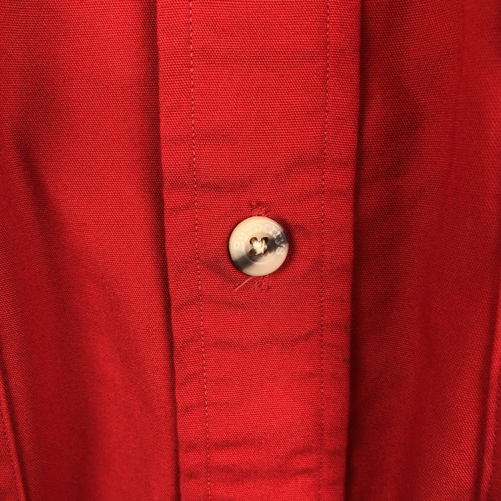 ~90'S Burberry's Long-Sleeve Hunting Shirt, Made in USA, Men's Size L (Equivalent), Vintage cotton red type Vintage Second Hand