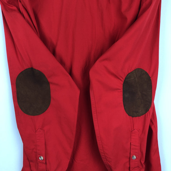 ~90'S Burberry's Long-Sleeve Hunting Shirt, Made in USA, Men's Size L (Equivalent), Vintage cotton red type Vintage Second Hand