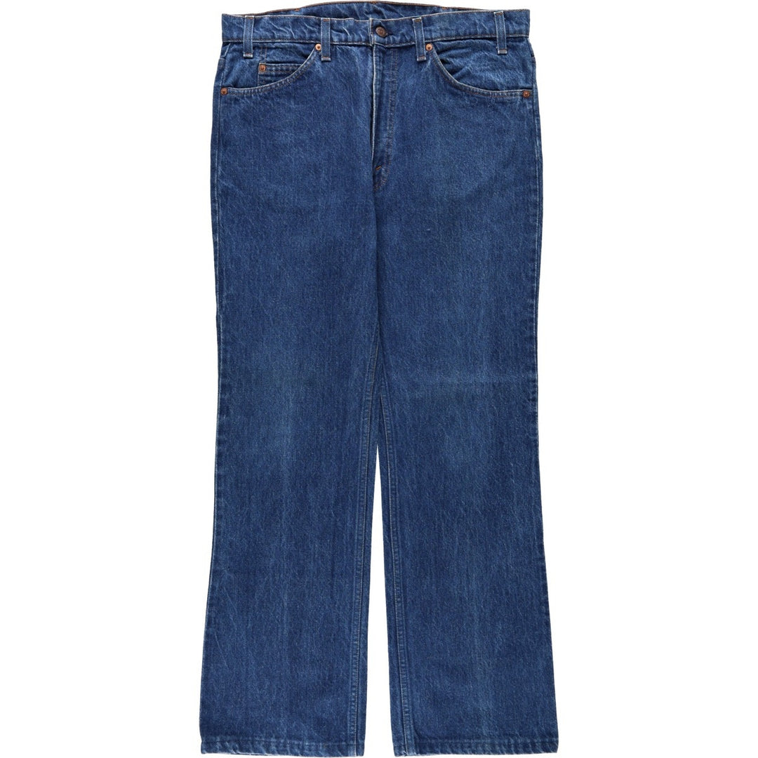 1980'S Levi's 40517-0215 Orange Tab Bootcut Denim Pants, Made in USA, Men's W35 (approx.), Vintage unclear blue type Vintage Second Hand