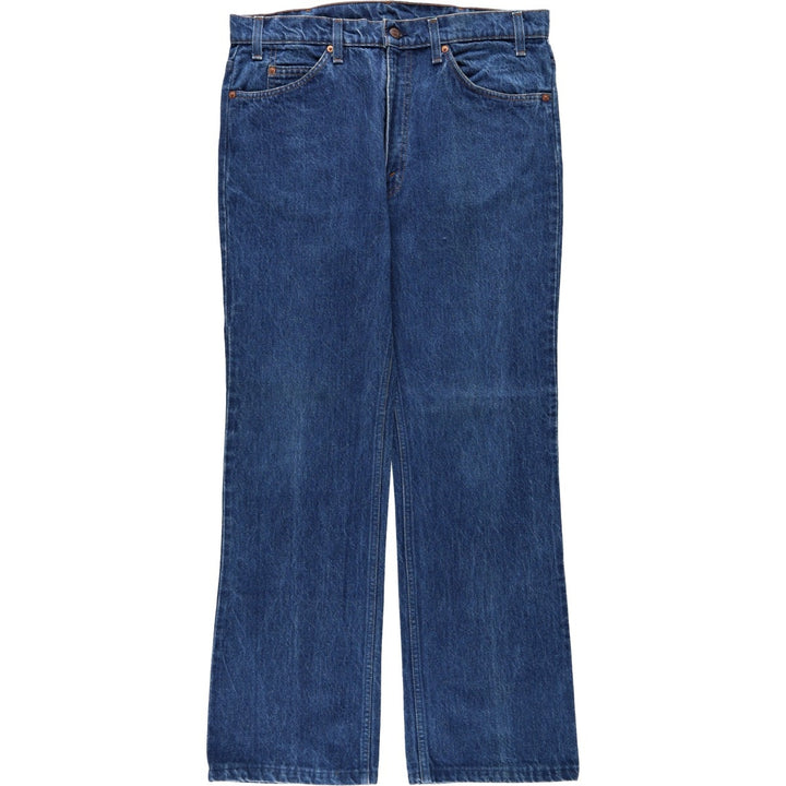 1980'S Levi's 40517-0215 Orange Tab Bootcut Denim Pants, Made in USA, Men's W35 (approx.), Vintage unclear blue type Vintage Second Hand