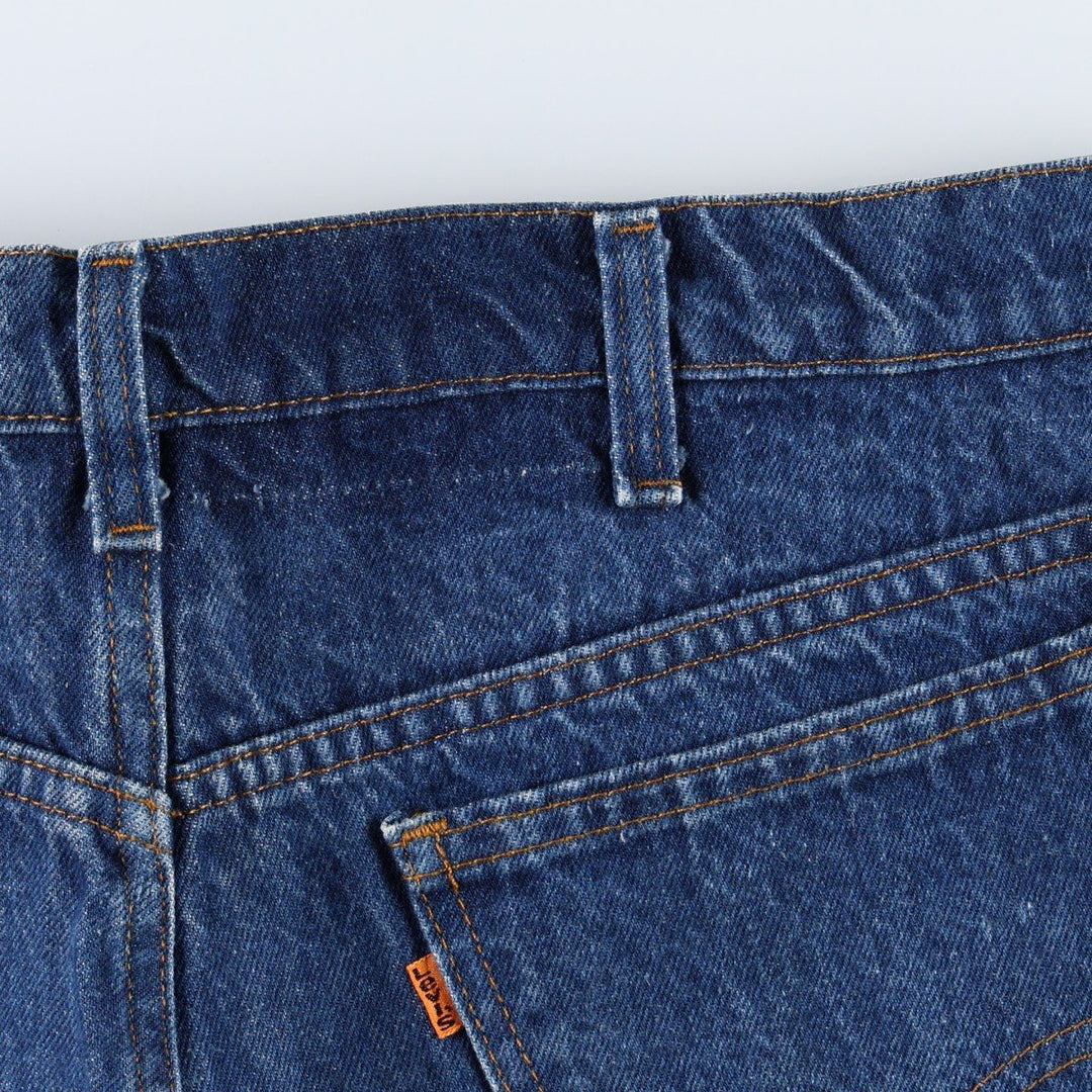 1980'S Levi's 40517-0215 Orange Tab Bootcut Denim Pants, Made in USA, Men's W35 (approx.), Vintage unclear blue type Vintage Second Hand