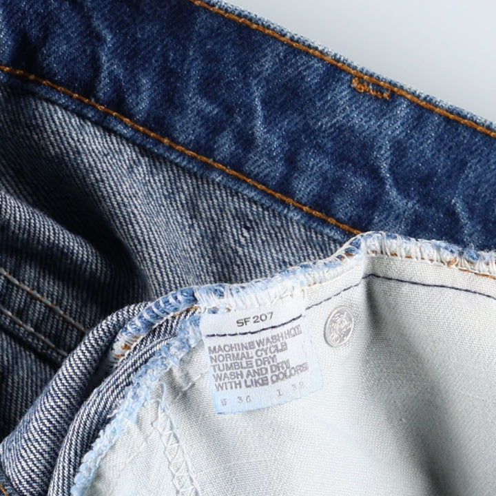 1980'S Levi's 40517-0215 Orange Tab Bootcut Denim Pants, Made in USA, Men's W35 (approx.), Vintage unclear blue type Vintage Second Hand