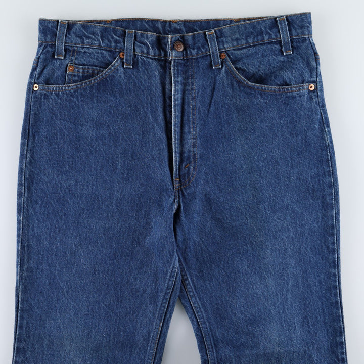1980'S Levi's 40517-0215 Orange Tab Bootcut Denim Pants, Made in USA, Men's W35 (approx.), Vintage unclear blue type Vintage Second Hand