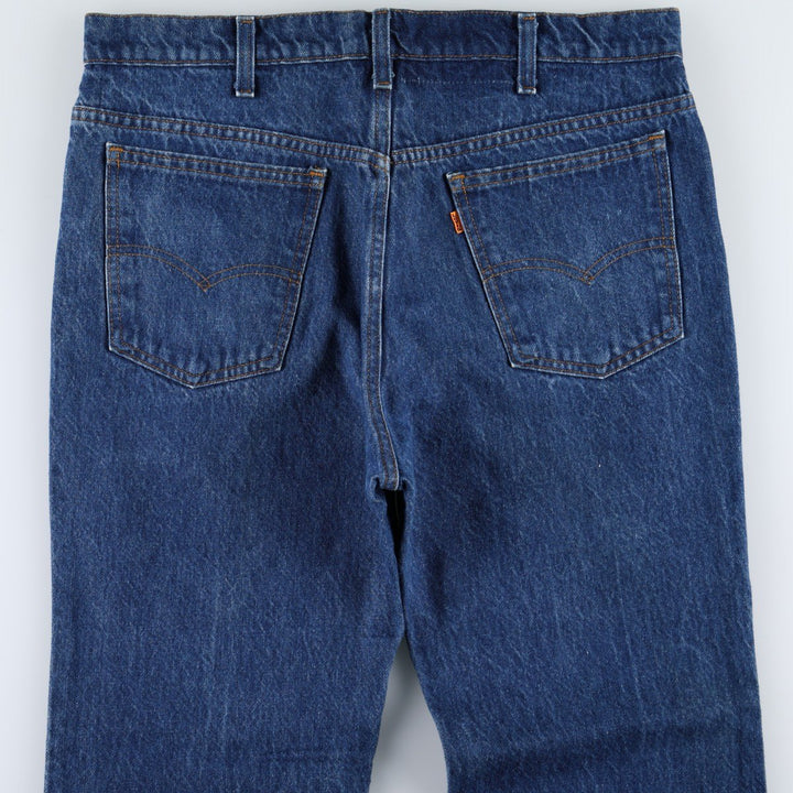 1980'S Levi's 40517-0215 Orange Tab Bootcut Denim Pants, Made in USA, Men's W35 (approx.), Vintage unclear blue type Vintage Second Hand
