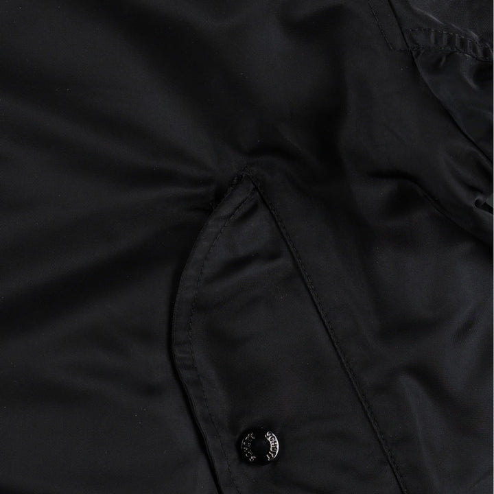 Civilian product SCHOTT MA-1 type padded military flight jacket, men's size L Nylon black type Vintage Second Hand